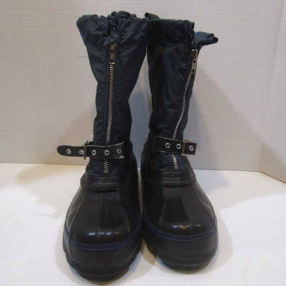 WeatherRite Leather Rubber Navy Steel Toe Boots 8